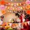 Greentek; Pink & Orange Thanksgiving Birthday Party Decorations, Groovy Pumpkin Happy Birthday Banner, Fall Harvest Garland & Hanging Party Decor Set; Category:Banners; Image:3